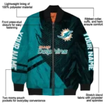 customized miami dolphins hexagon mesh aqua black bomber jacket best selling