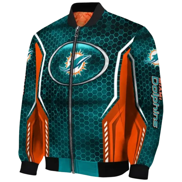customized miami dolphins power plate aqua bomber jacket best selling