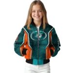 customized miami dolphins power plate aqua bomber jacket best selling