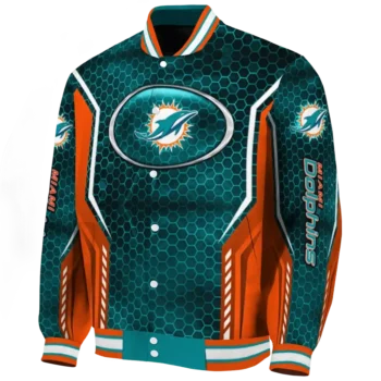 customized miami dolphins power plate aqua varsity jacket best selling