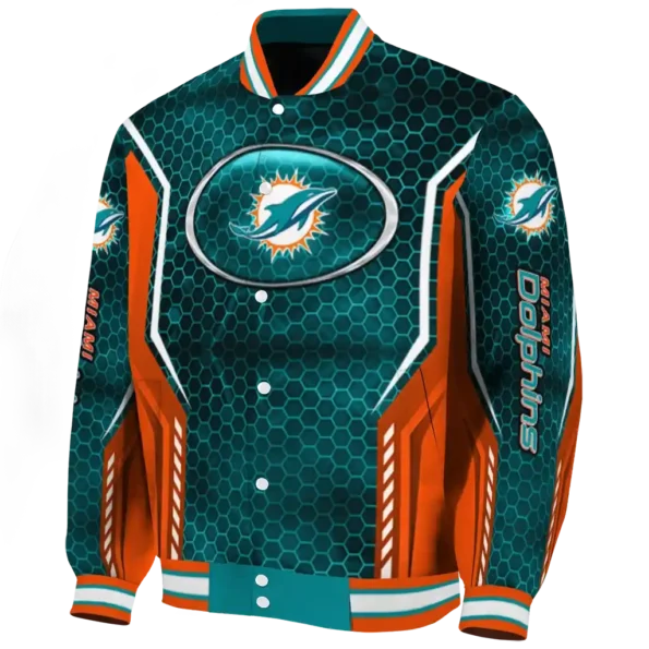 customized miami dolphins power plate aqua varsity jacket best selling