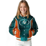 customized miami dolphins power plate aqua varsity jacket best selling