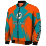 customized miami dolphins spider mark aqua red crocs bomber jacket best selling