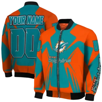customized miami dolphins spider mark aqua red crocs bomber jacket fashion forward