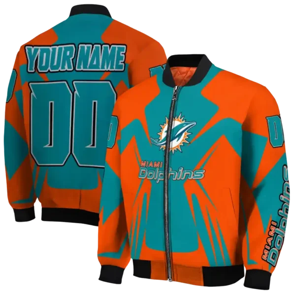 customized miami dolphins spider mark aqua red crocs bomber jacket fashion forward
