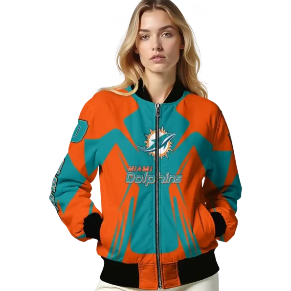 customized miami dolphins spider mark aqua red crocs bomber jacket latest model