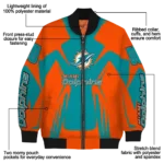 customized miami dolphins spider mark aqua red crocs bomber jacket best selling