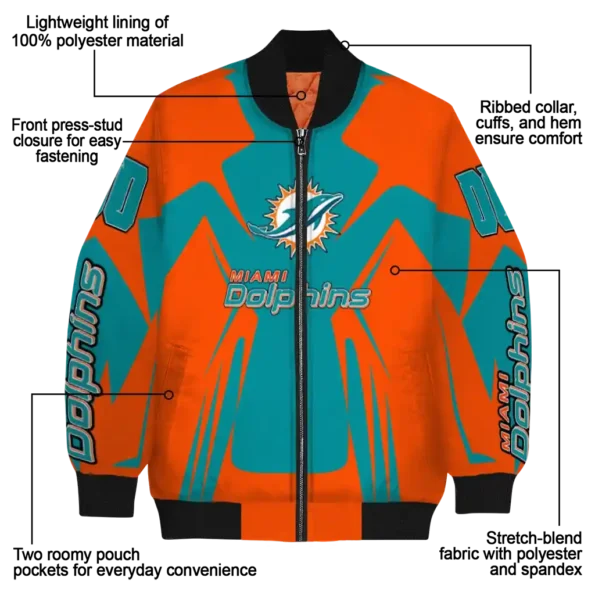 customized miami dolphins spider mark aqua red crocs bomber jacket new arrival