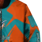 customized miami dolphins spider mark aqua red crocs bomber jacket best selling