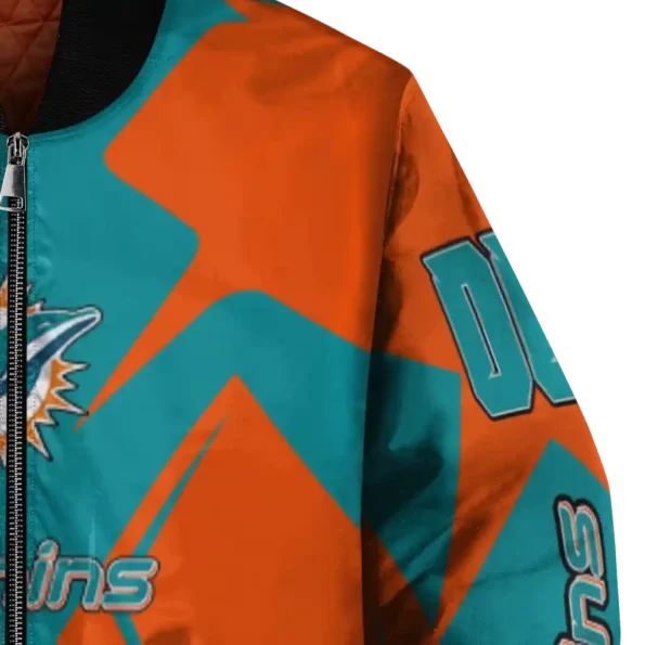 customized miami dolphins spider mark aqua red crocs bomber jacket premium grade