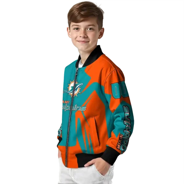 customized miami dolphins spider mark aqua red crocs bomber jacket trendy