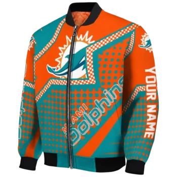 customized miami dolphins star burst aqua bomber jacket best selling