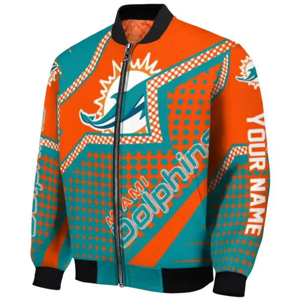 customized miami dolphins star burst aqua bomber jacket best selling