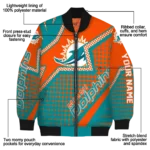 customized miami dolphins star burst aqua bomber jacket best selling