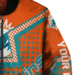 customized miami dolphins star burst aqua bomber jacket best selling