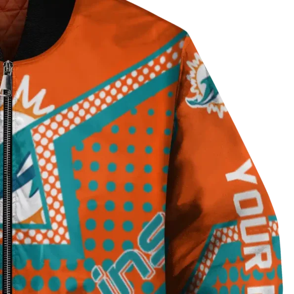 customized miami dolphins star burst aqua bomber jacket premium grade