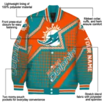 customized miami dolphins star burst aqua varsity jacket best selling
