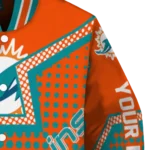 customized miami dolphins star burst aqua varsity jacket best selling