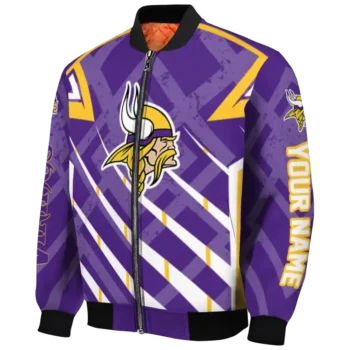 customized minnesota vikings chevron angles purple bomber jacket best selling