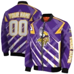 customized minnesota vikings chevron angles purple bomber jacket best selling