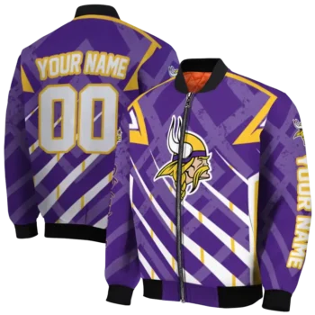 customized minnesota vikings chevron angles purple bomber jacket fashion forward