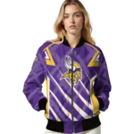 customized minnesota vikings chevron angles purple bomber jacket best selling