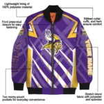 customized minnesota vikings chevron angles purple bomber jacket best selling
