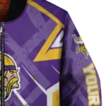 customized minnesota vikings chevron angles purple bomber jacket best selling