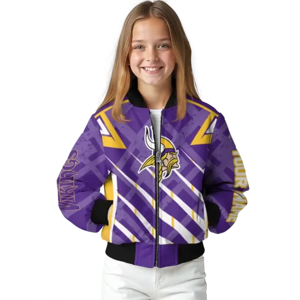 customized minnesota vikings chevron angles purple bomber jacket top rated