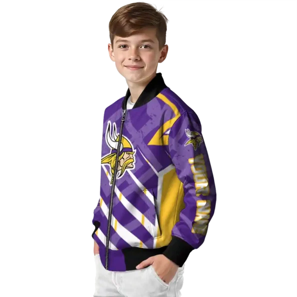customized minnesota vikings chevron angles purple bomber jacket trendy