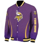 customized minnesota vikings chevron arrow purple varsity jacket best selling