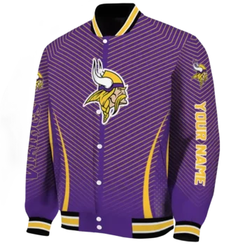 customized minnesota vikings chevron arrow purple varsity jacket best selling