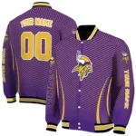 customized minnesota vikings chevron arrow purple varsity jacket best selling