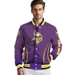 customized minnesota vikings chevron arrow purple varsity jacket best selling