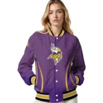 customized minnesota vikings chevron arrow purple varsity jacket best selling