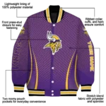customized minnesota vikings chevron arrow purple varsity jacket best selling