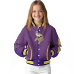 customized minnesota vikings chevron arrow purple varsity jacket best selling
