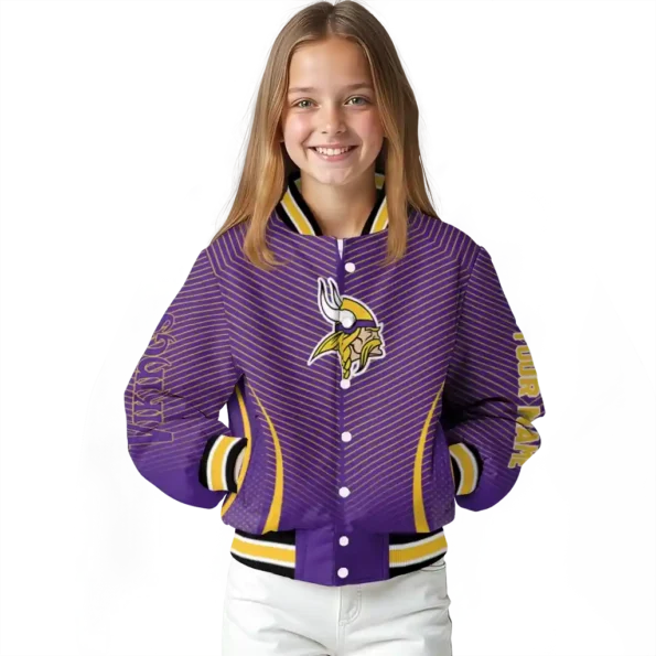 customized minnesota vikings chevron arrow purple varsity jacket top rated