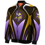 customized minnesota vikings mesh chest gold crocs black bomber jacket best selling