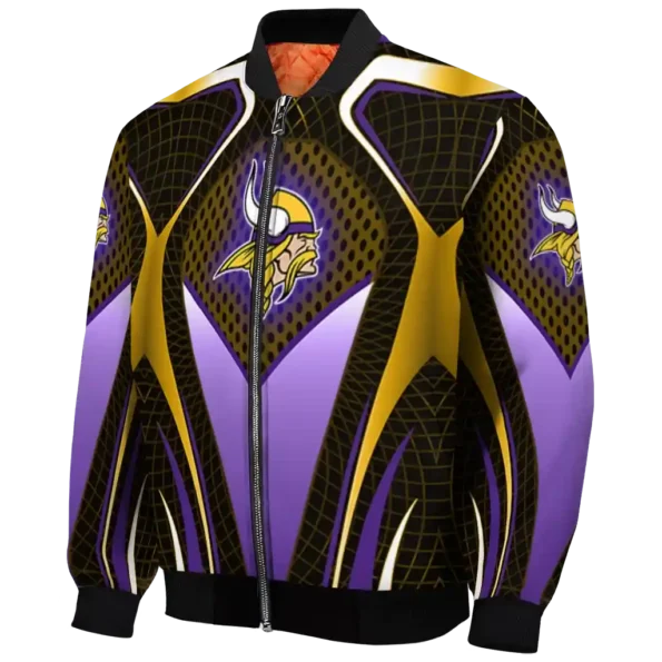 customized minnesota vikings mesh chest gold crocs black bomber jacket best selling
