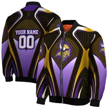 customized minnesota vikings mesh chest gold crocs black bomber jacket fashion forward