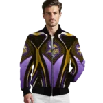 customized minnesota vikings mesh chest gold crocs black bomber jacket best selling