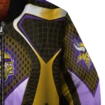 customized minnesota vikings mesh chest gold crocs black bomber jacket best selling