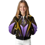 customized minnesota vikings mesh chest gold crocs black bomber jacket best selling