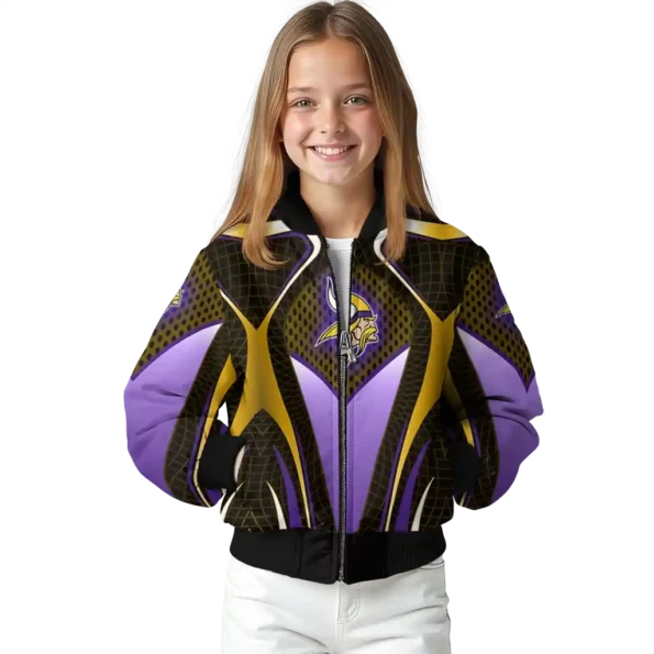 customized minnesota vikings mesh chest gold crocs black bomber jacket top rated