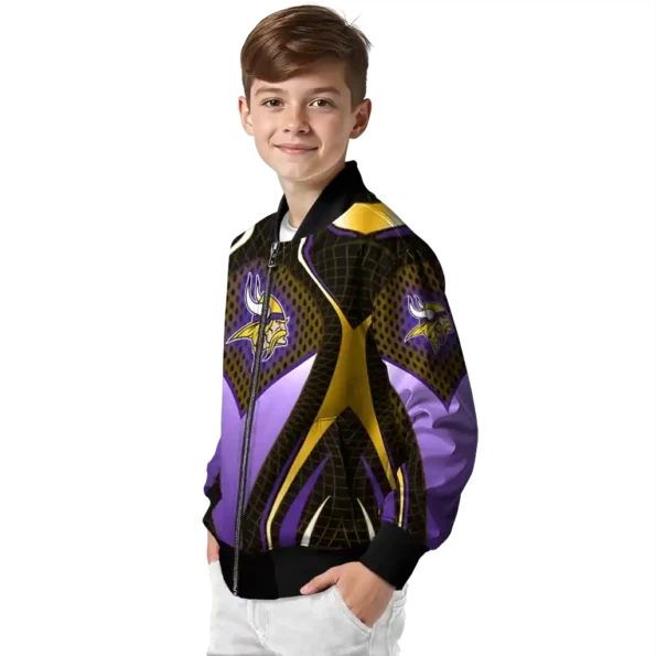 customized minnesota vikings mesh chest gold crocs black bomber jacket trendy