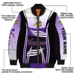 customized minnesota vikings mesh effect purple black bomber jacket best selling