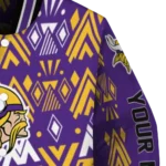 customized minnesota vikings pyramid shapes purple varsity jacket best selling