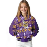 customized minnesota vikings pyramid shapes purple varsity jacket best selling