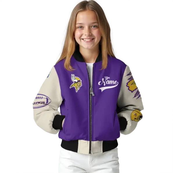 customized minnesota vikings razorback outline purple nude bomber jacket top rated